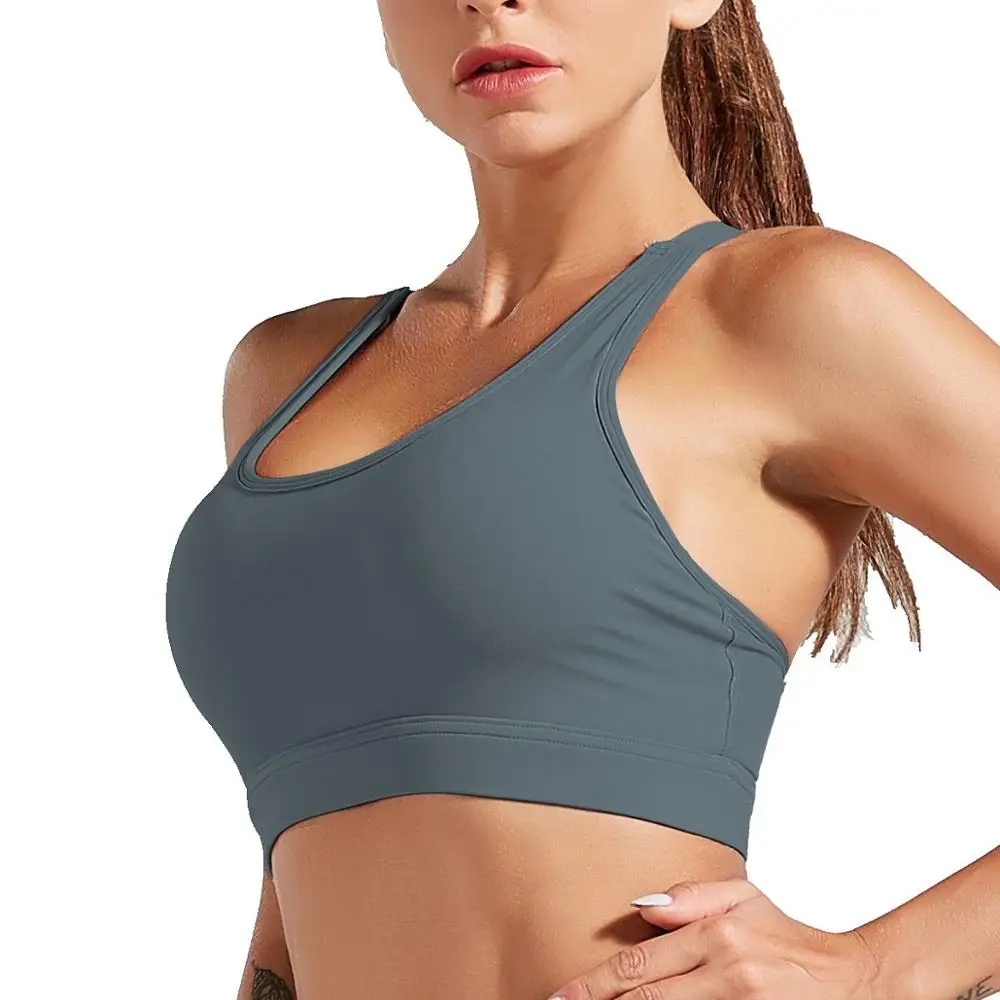 

Ladies Racerback Phone Pockets New Fall Colors Crop Top Yoga Fitness Sports Bra