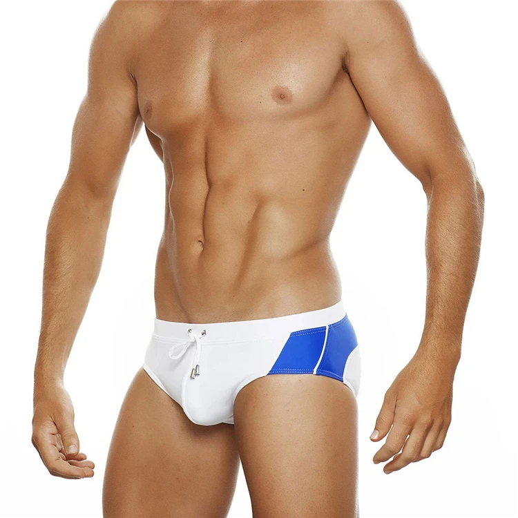 

Summer Color Matching Fashion European and American Triangle Swimming Shorts Beach Swimming Briefs Swim Trunks