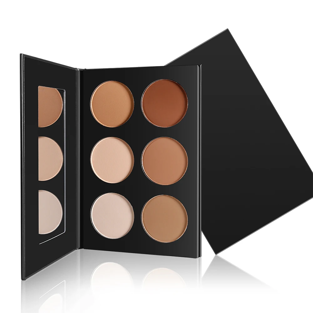 

6 Colors Trimming Pressed powder Palette Private Label Cosmetics Concealer Makeup Pallete Powder Foundation Face Bronzer No Logo