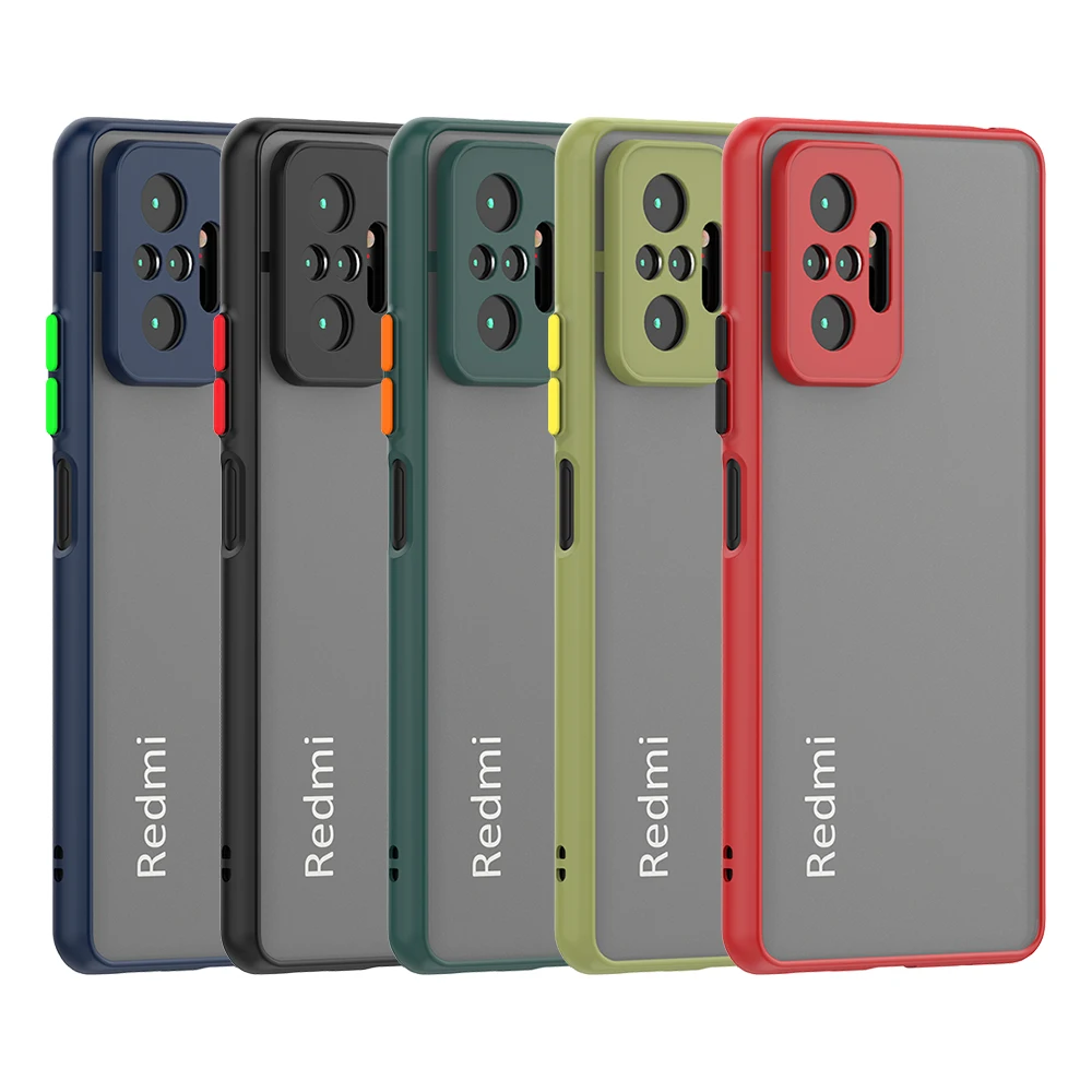 

Best Selling Accurate Hole Position Skin Feel Transparent Frosted TPU PC Smoke Phone Case For Xiaomi Redmi Note 10 Pro Max, Black,dark green,red,navy blue,green