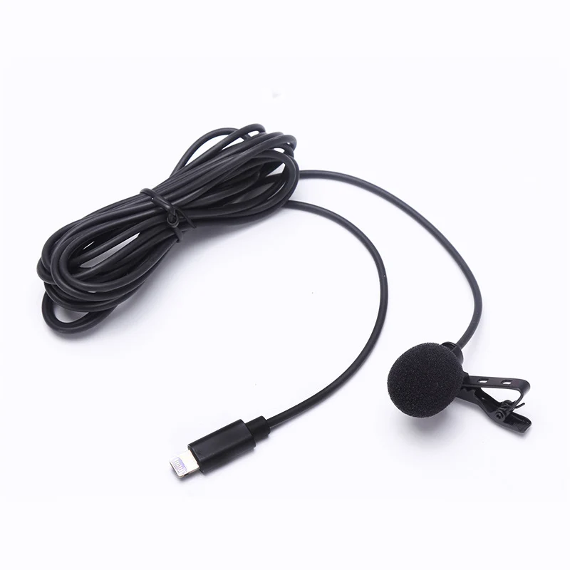 

Professional Lapel Mini Small Mic Lavalier Wired Condenser Microphone Lapel Clip on Lightning Microphone for iPhone 7 X IOS