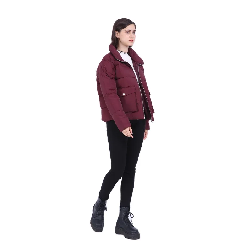 

Hot Sale Women Bomber Jacket Ladies Short Padded Coats