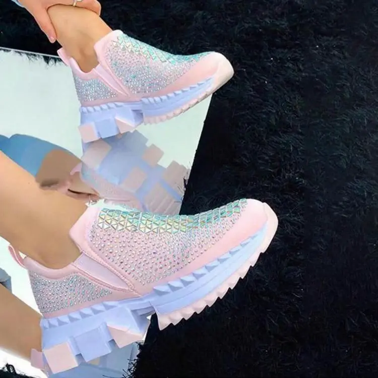 

CS 2022 Hot Sale New Casual Rhinestone plus Size Ladies Sports Running Shoes women shoes 2022, Custom color or our colour stock