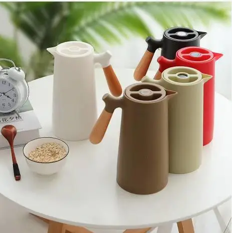 

Hot-selling Ceramic Custom French Press with Handle, White black flask tea pot vacuum flask
