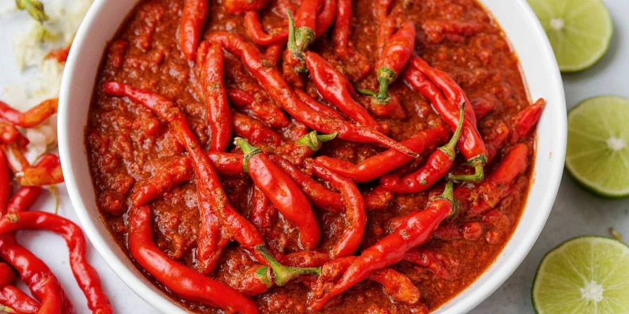 Street food vendor in Thailand making Thai sweet chili sauce