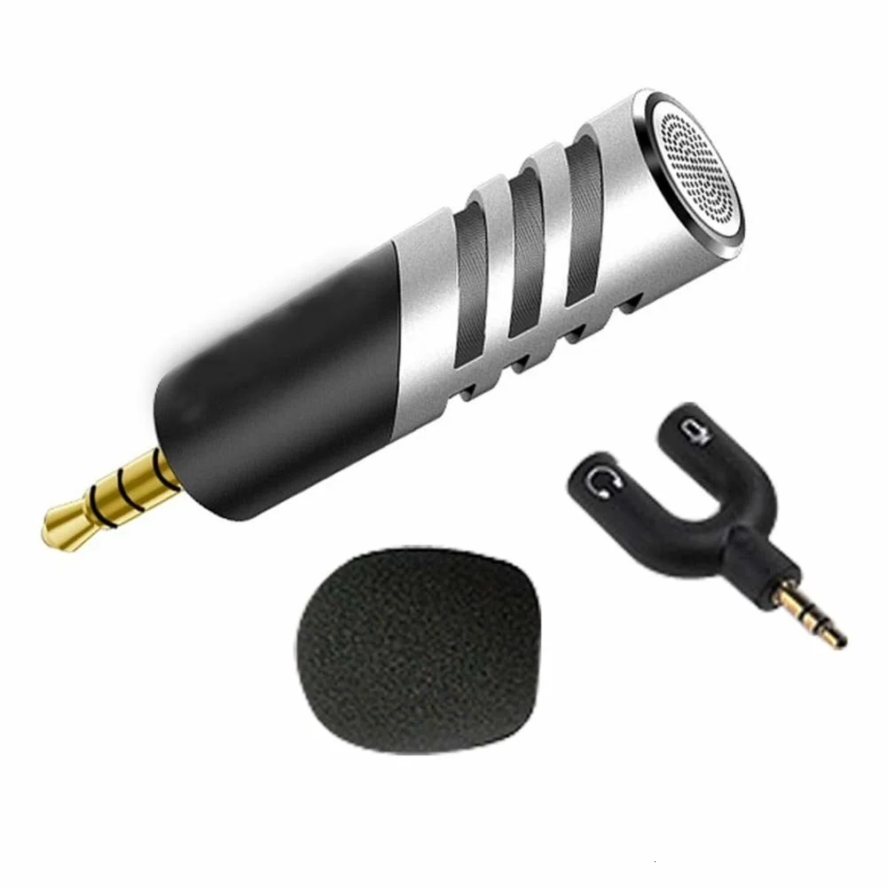 

Professional Mic Super small size rotatable R1 Mini Condenser Microphone Mobile Phone Microfone Record for talk