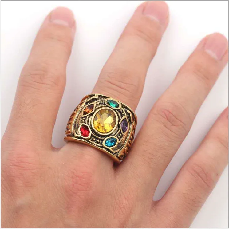 

Wholesale Stainless Steel Vintage Diamond Ring Men Punk Style Gemstone Ring