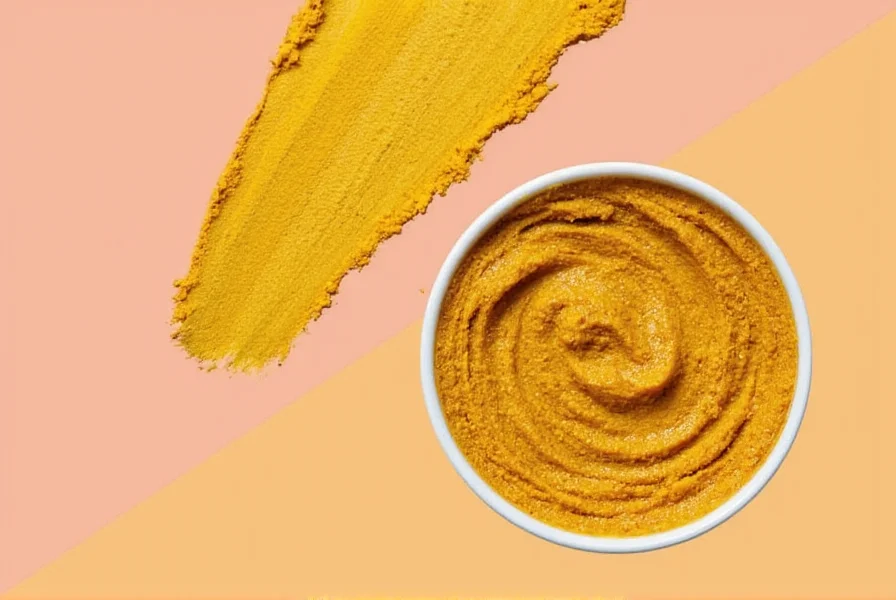 Woman applying turmeric body scrub in shower