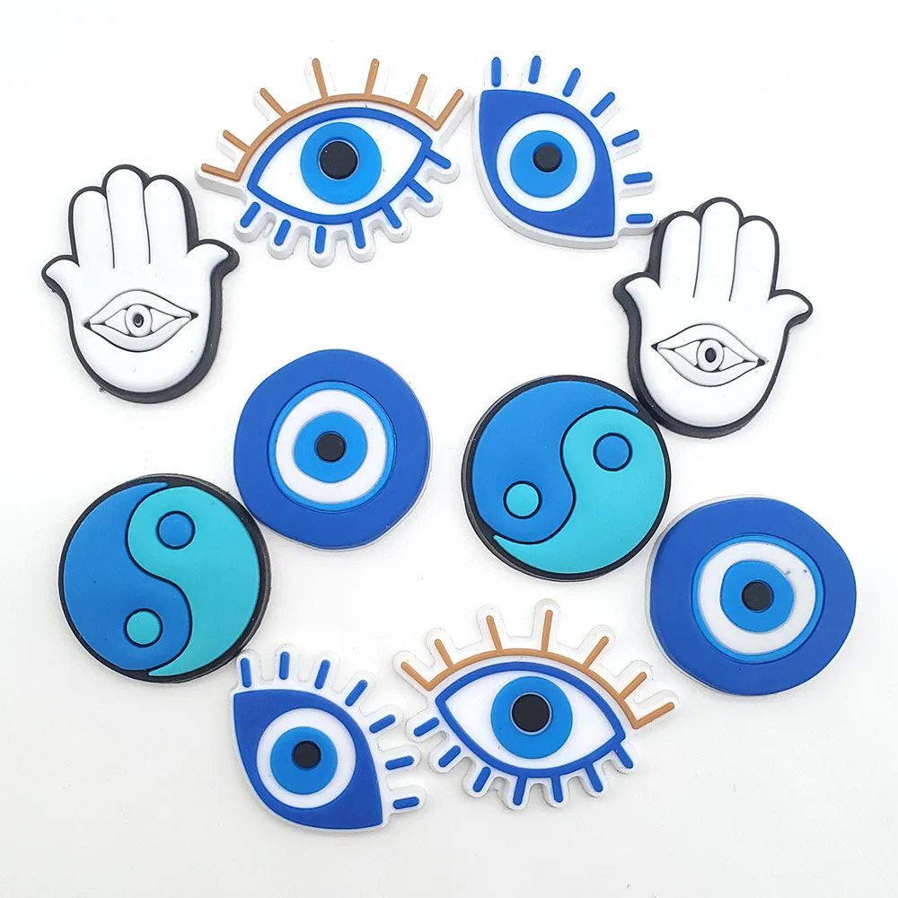 

2022 Hot Sale Latest Model Soft PVC Evil eye Magic Luxury Croc Charms Shoe Decoration