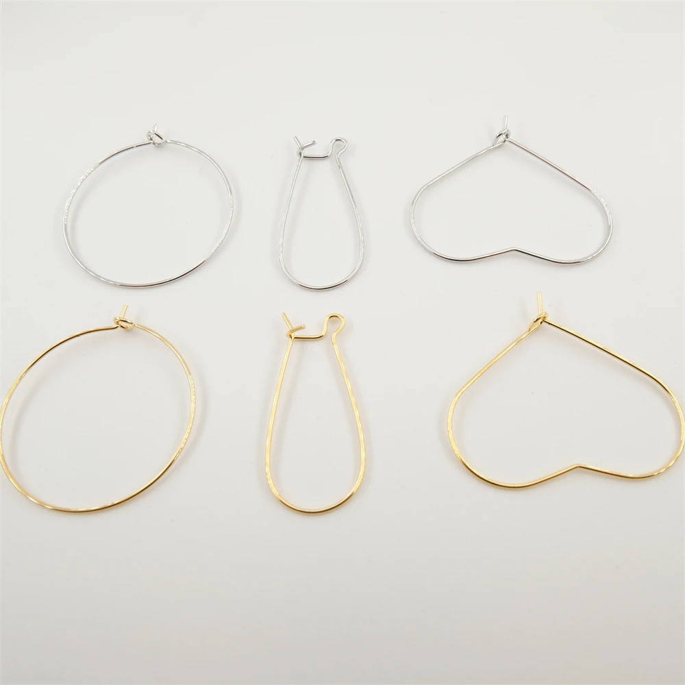 

DIY jewelry accessories Not allergic copper 18K High color preservation plated gold across 9-shaped earrings