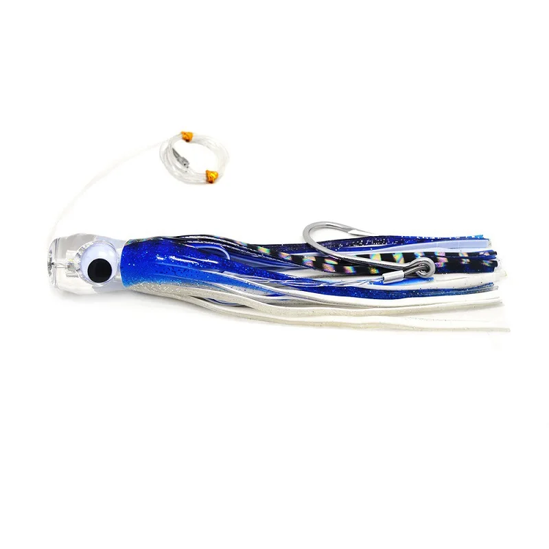 

163mm/43g 6.5 inch resin octopus bait 6 colors acrylic sea fishing boat trolling with hook bait, 6colors