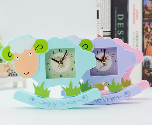 
Korean version of the cute creative horse sheep sheep see-saw small alarm clock clock 