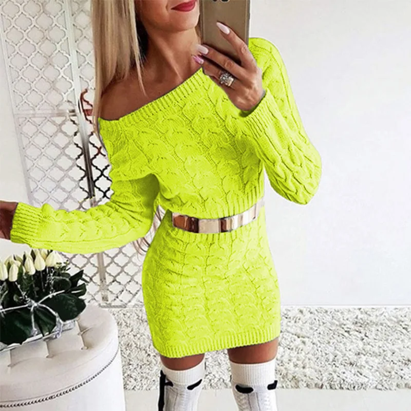 

2020 New arrival Mid-length reflective fluorescent twist waist strapless sweater dress, Selection