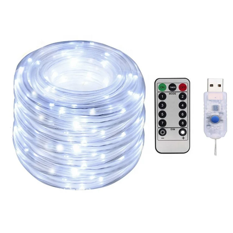 LED rope light USB powered Remote Decorative Silver String 2M 5M 10M 20M Warm White for Christmas Wedding Party