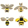 14 Designs Insect Yellow Enamel Bee Brooch Pin In Bulk Rhinestone Bumble Bee Brooch