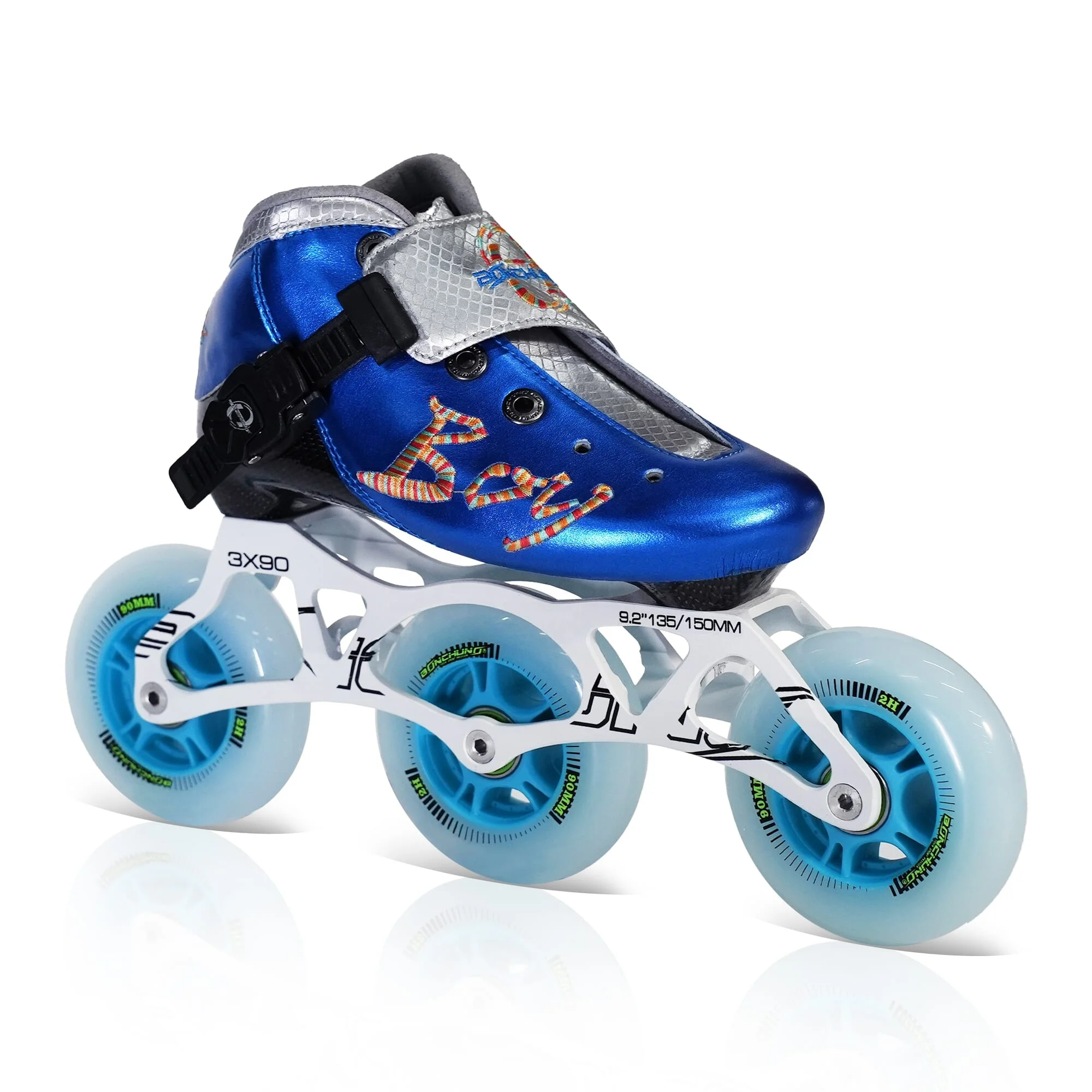 

Customized for kids 3 wheel ten size urban Racing hard boot freestyle slalom patines 3 big 110mm wheels speed skates shoes