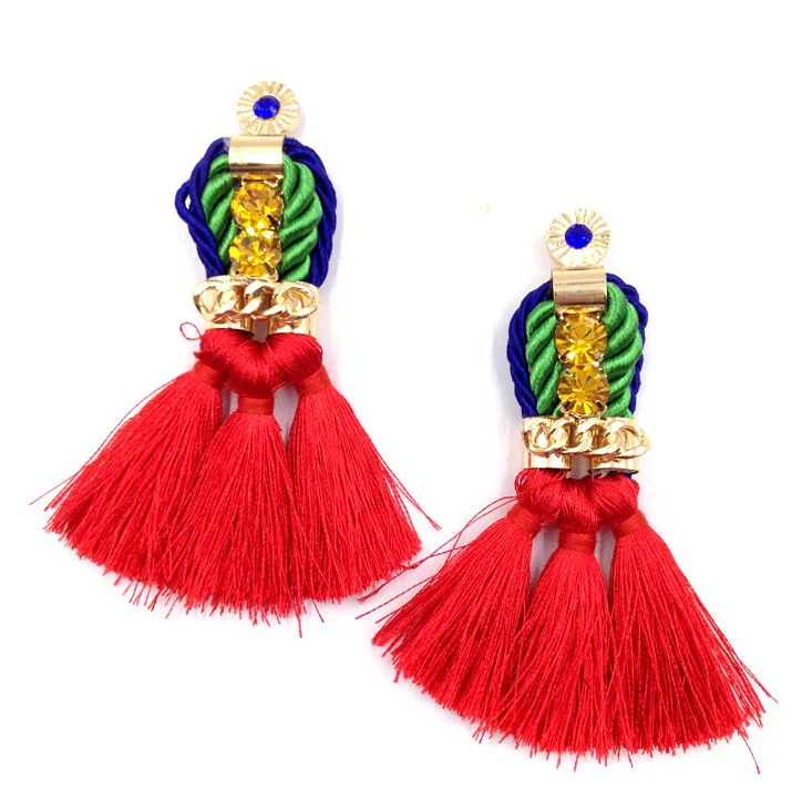 

Popular fashion long bohemian ethnic style new long tassel earrings jewelry women wholesale, Gold