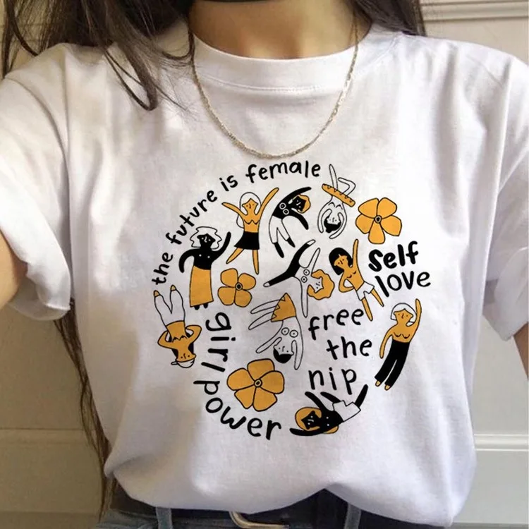 

T Shirt Letters Print Women Short Sleeve Round Neck Harajuku Graphic Tees Women 2021 Top
