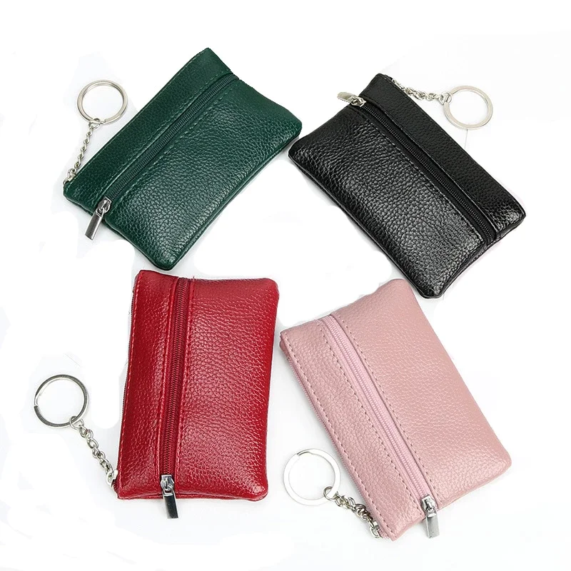 

Wholesale women pu leather coin purse keychain change purse money key pouch ladies mini wallet, Customized