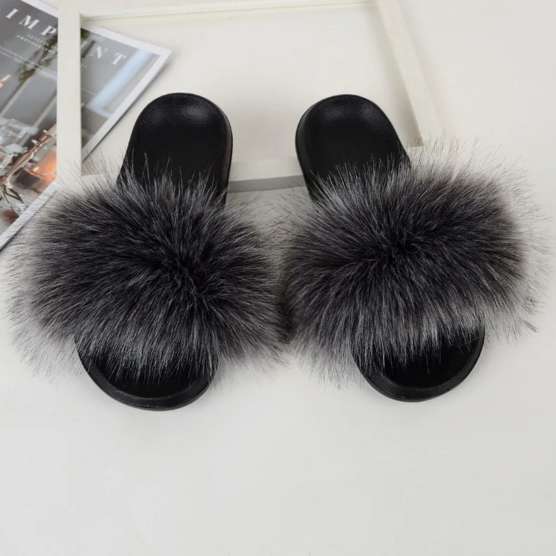 

Fashion designer custom white rhinestone faux fur house slippers for women, Customized color