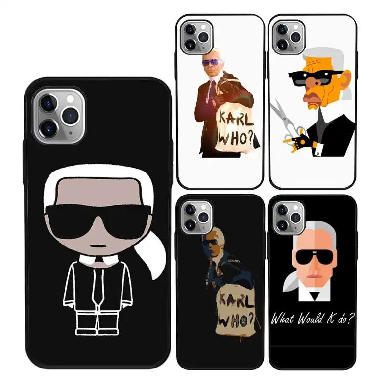 

2020 New High Quality Printed Fashion karl lagerfeld black phone cover case for iPhone 11 11Pro 11Pro X XS XR 8plus 8 Max Case
