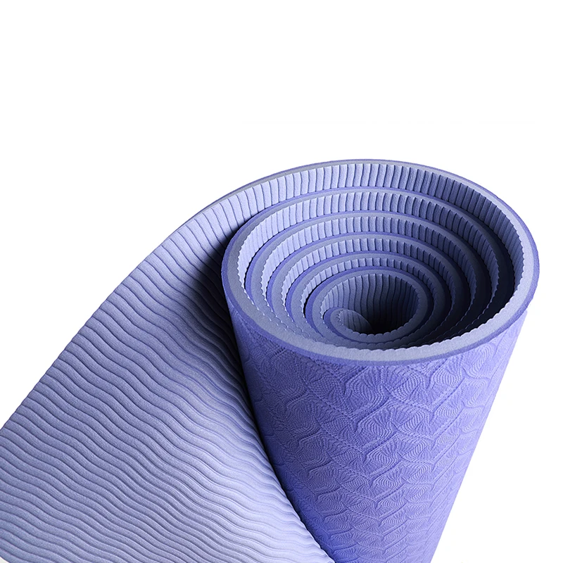

Eco-friendly material non-slip fitness high quality TPE double yoga mat, Blue,pink, purple, green