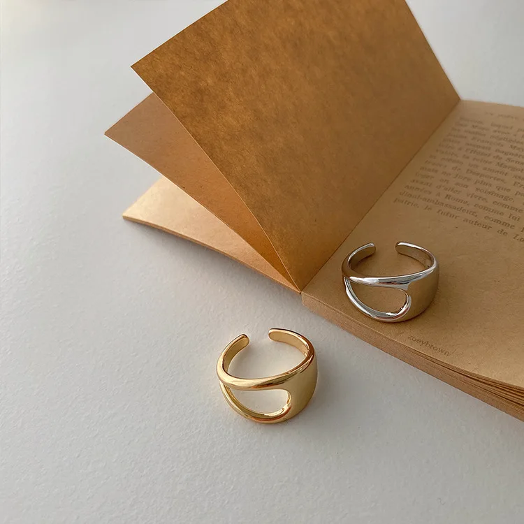 

2021 New Adjustable Open Ladies Meaningful Gold Silver Color Rings Jewelry Gift Chunky Rings For Women, As picture