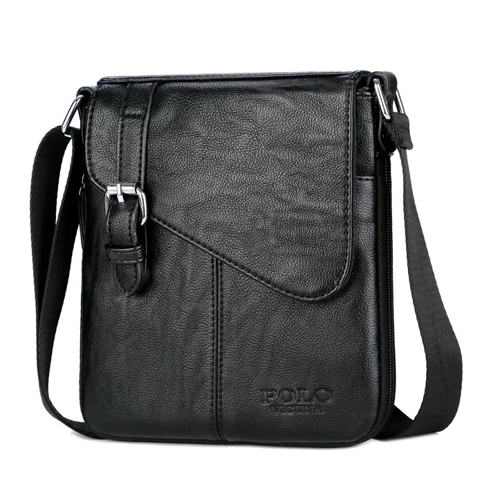 

VICUNA POLO Vintage Buckle Design Men Shoulder Sling Bag Functional Shrinkable Bag Mini Custom Crossbody Bag