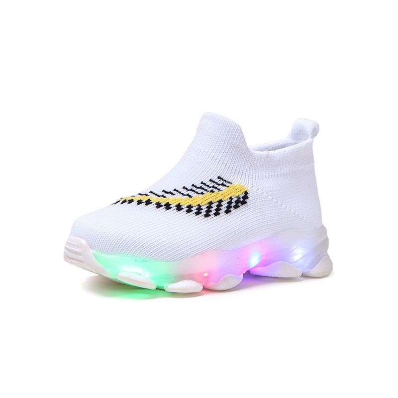 

Children's LED Light Bright Light Flying woven Sports Shoes Foot Shoes Socks Shoes, 3 colors