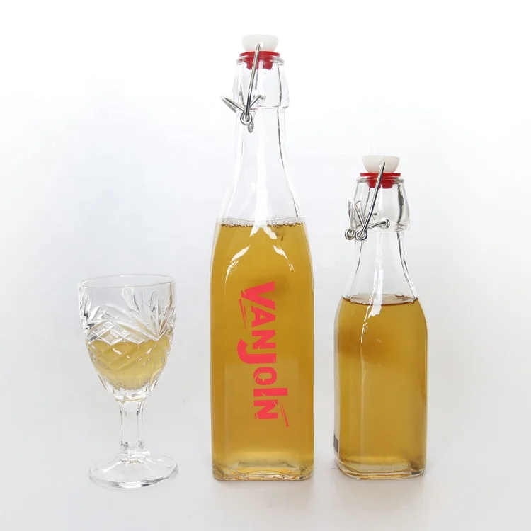 

Unbreakable Glass Hermetic Swing Top Bottle For Beverage Mineral Water, Clear