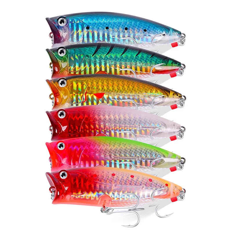 

So-Easy 7.5cm/19g fishing lures bait set pesca fishing feather plume popper lure Trottel Jackall tacle gear vissen iscas