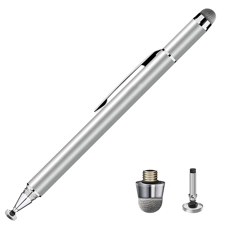 

Promotional Gift Custom Logo Metal Pen Multifunction Touch Screen Stylus Disc With Replacement Tips, As pictures showed