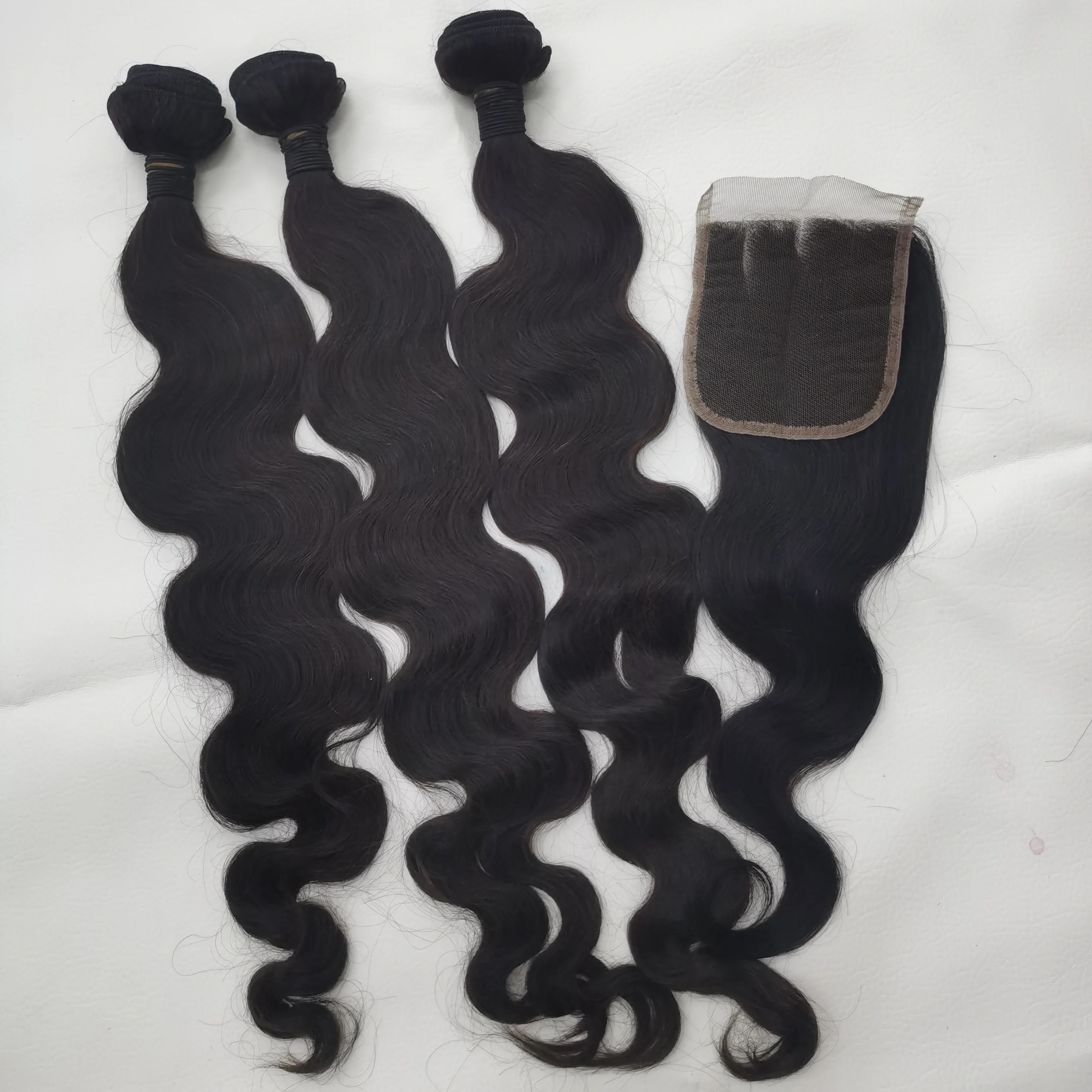 

Letsfly TOP Quality Body Wave Human Virgin Hair Bundles With Lace Closure 10A Remy Hair Extensions Free Shipping