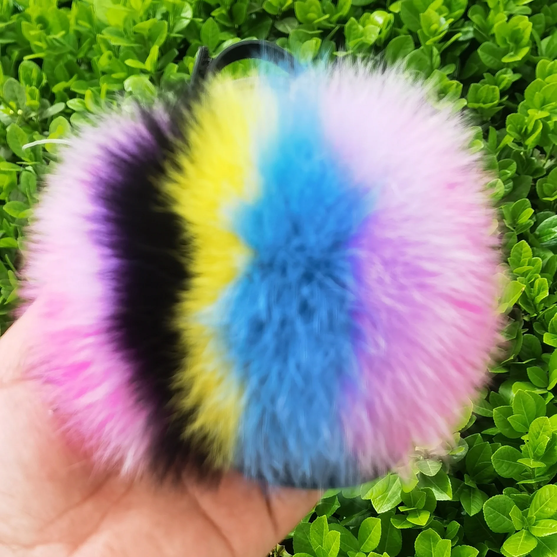 

Mommy and me summer luxury colorful real fox plush fluffy fur slippers sandals for kids with strap, Customized color