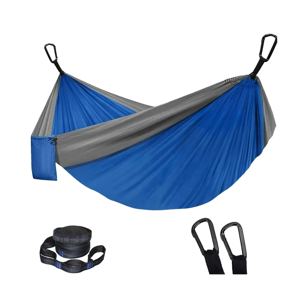 For WOQI Wholesale Lightweight Nylon Ripstop Hammock Portable Single or Double Outdoor Camping Without Straps