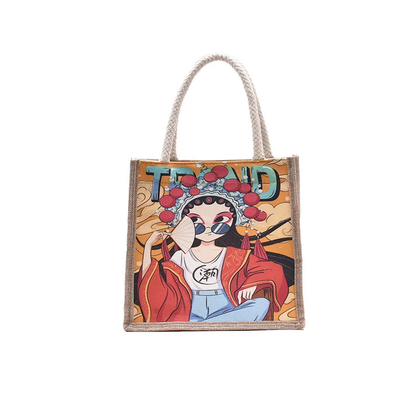 

Chinese Style Canvas Women Bags New Retro Handbag Personality Creative Hand Bag Three-dimensional Zipper Small Square Bag, Customized color