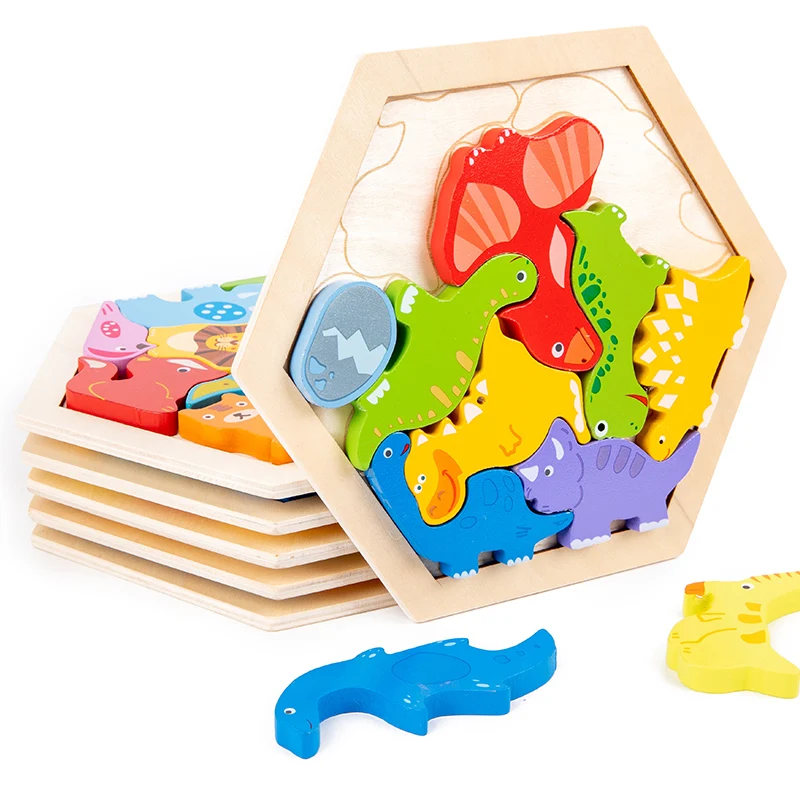 

2023 New arrival wooden Montessori puzzle board toy animal traffic fruit ocean puzzles educational toys for kids boys and girls