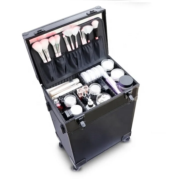 

Profeciinal Trolley Makeup Box Oem Odm Wood Vanity Professional Juvias Place Profesional Led Venitary With Cosmetics, Customized color