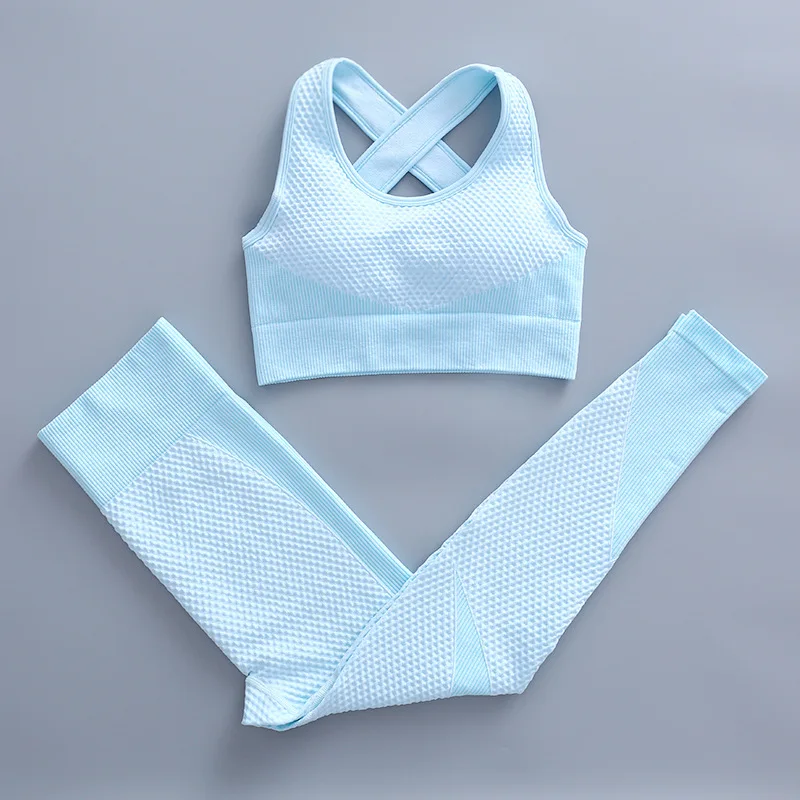 

Yoga Apparel Zipper Gym Bra Leggings Wear Activewear Sport Suit Yoga Sets Gym Fitness Seamless Women Support Custom Sample 2pc, 9 colors
