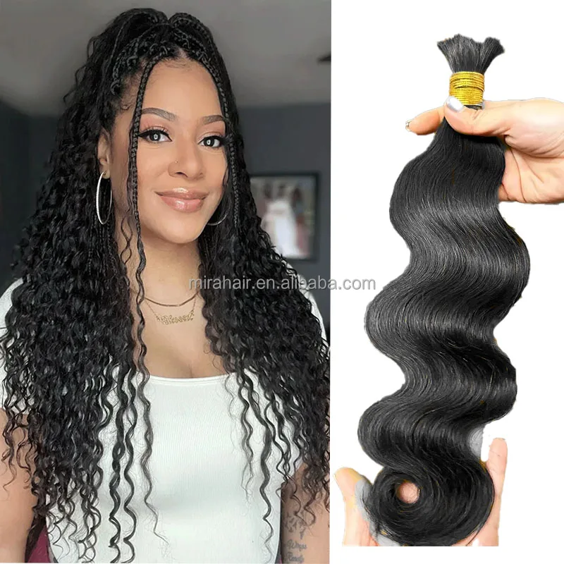 Virgin 50g Boho Braids Human Hair Braiding Extensions Deep Wave Bulk Human Hair Bundles for Braiding Wet and Wavy Unprocessed