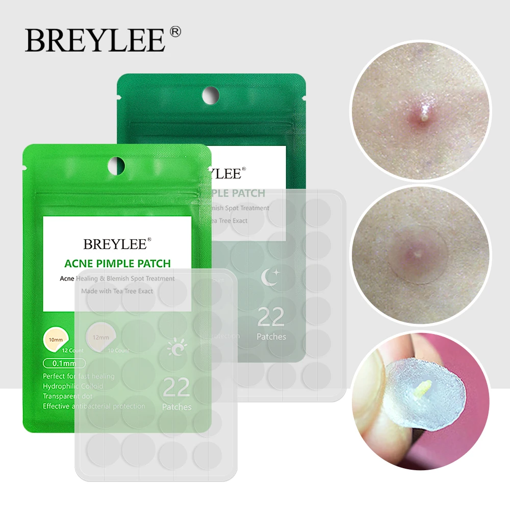 

BREYLEE Private Label Tea Tree Acne Pimple Blemish Spot Treatment Acne Patches Hydrocolloid Day And Night Used