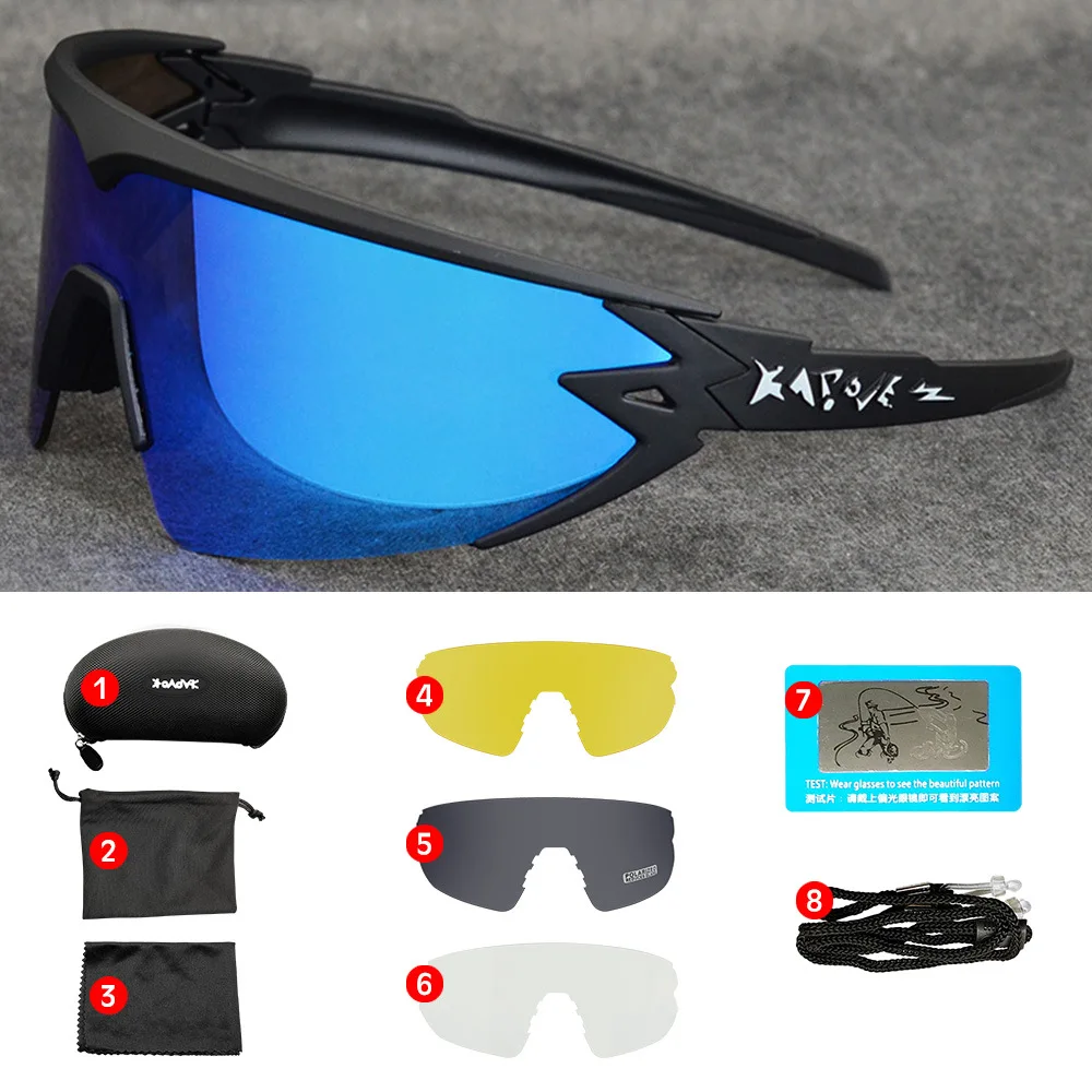 

KAPVOE 9010 Amazon hot sale mountain bike road bike sports glasses wholesale fashion outdoor polarized shades sunglasses 2022, Picture colors