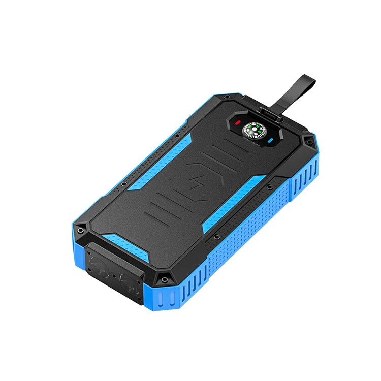 

2021 high capacity 30000mah waterproof solar power bank mobile solar phone charger dual fast charging wireless power banks, Green/black/blue/orange