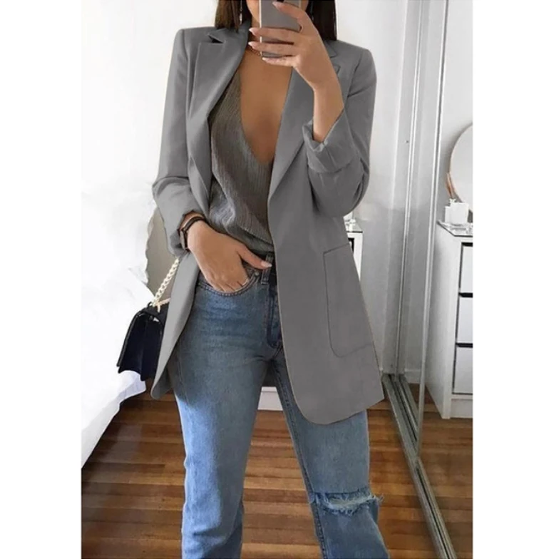 

OEM Custom 15 Colors Fashion 5XL Plus Size Formal Blazers and Coats for Women