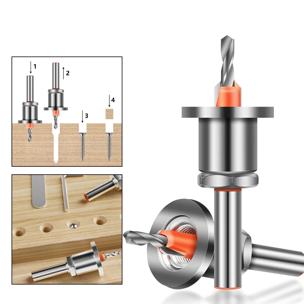 1pc 8mm Shank HSS Countersink Woodworking Router Bit set Milling Cutter Screw Extractor Remon Demolition