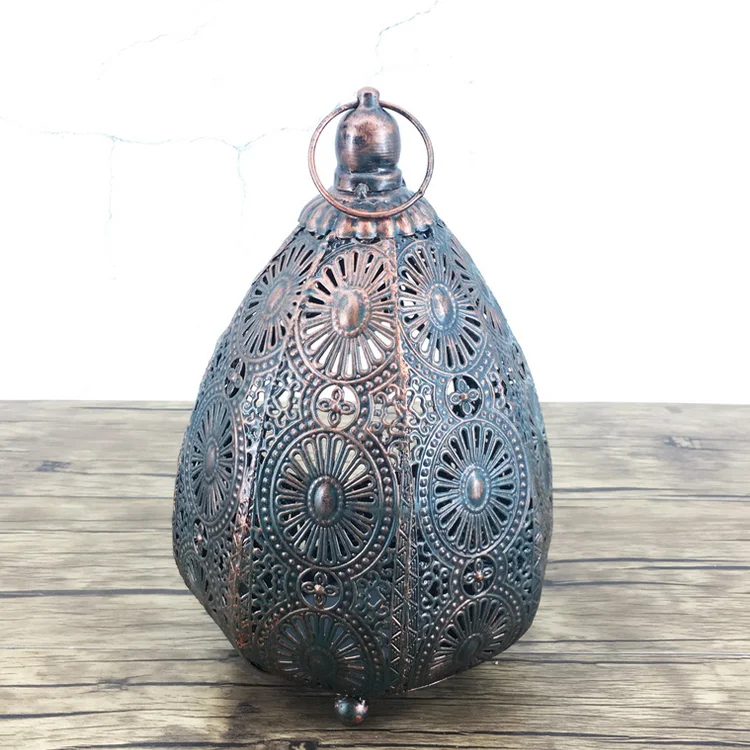 
Wholesale Wedding Decoration with Moroccan Style Large Moroccan Lantern Cross Metal Home Decoration Plated Antique Imitation 