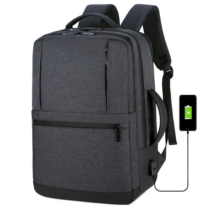 

fashion Nylon mens backpack bag black usb charging laptop backpack smart for 15.6inch