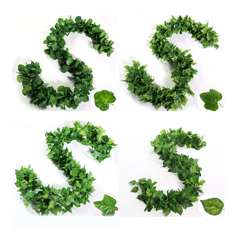 

Factory wholesale artificial Watermelon Leaves grape leaves ivy garland green leaf ceiling plant