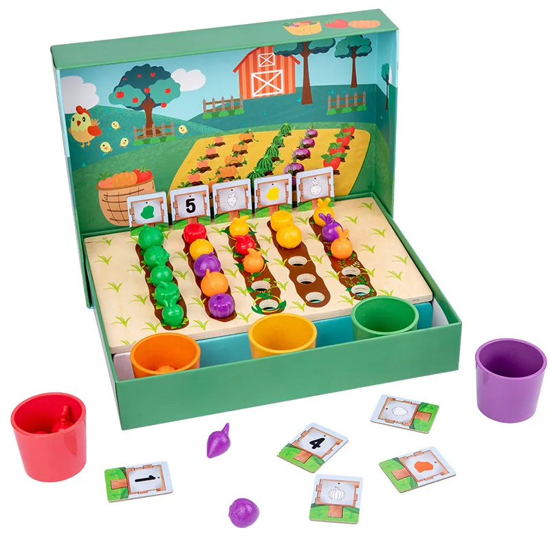 

For Kids Toddler Wooden Early Educational Puzzle Toys Fruit Vegetable Color Classification Learning