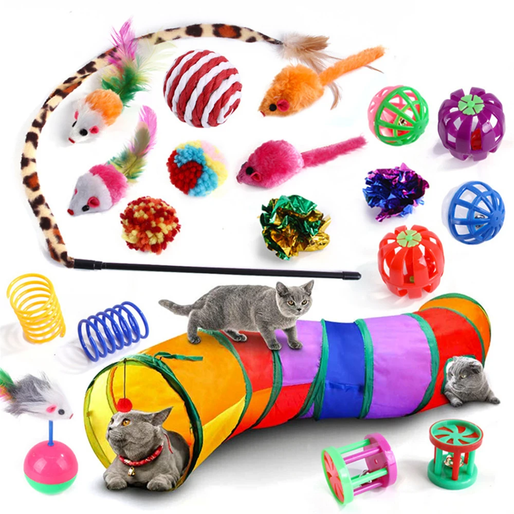 

Custom logo Christmas mouse tracks sisal cork rope robot interactive tower electric feather stuff cute 21 cat fish toy set